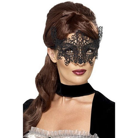 Click to view product details and reviews for Black Lace Filigree Mask.