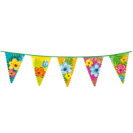 Click to view product details and reviews for Giant Hibiscus Plastic Bunting 6m.