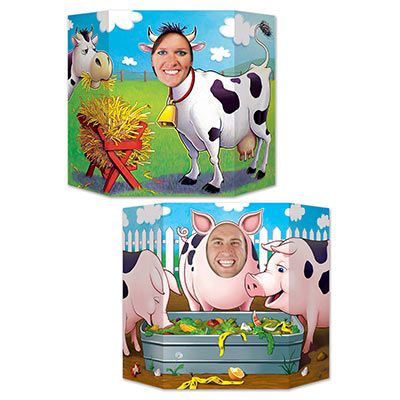 Barnyard Friends Stand In Photo Prop Reversible 2 Designs 94cm