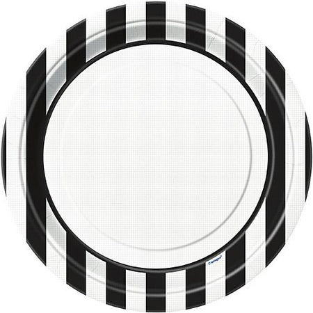 Black Stripe Plates 229cm Pack Of 8