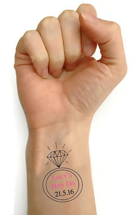 Click to view product details and reviews for Personalised Hen Party Tattoos Pack Of 16 Ring Design.