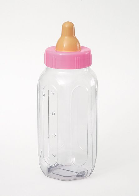 Large Fillable Pink Baby Bottle 11 Each