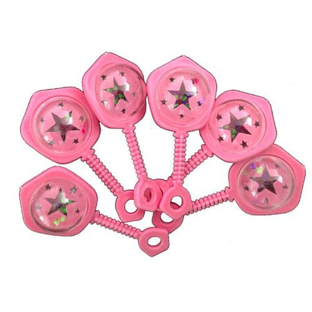 Pink Baby Rattles Favours Pack Of 6