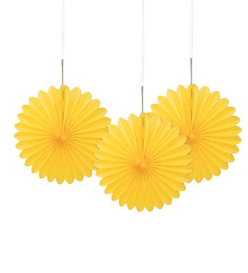 Click to view product details and reviews for Sunflower Yellow Decorative Tissue Fans 152cm Pack Of 3.