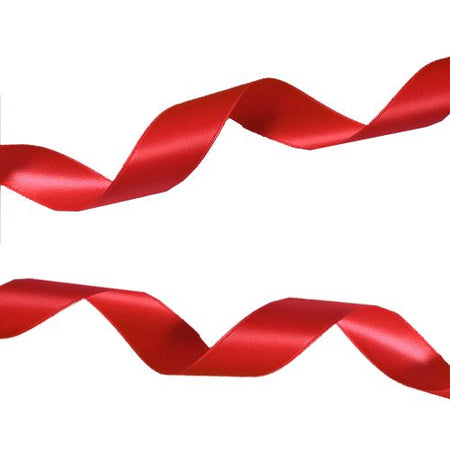 Click to view product details and reviews for 15mm Red Satin Ribbon Per Metre.