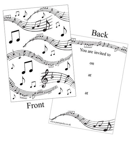 Click to view product details and reviews for Musical Notes Invites Pack Of 8.