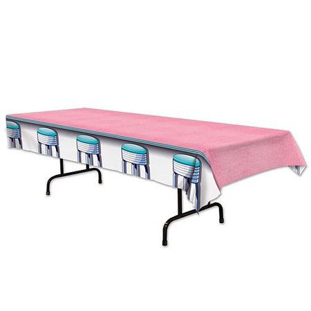 Soda Shop Stools Plastic Tablecloth 274m