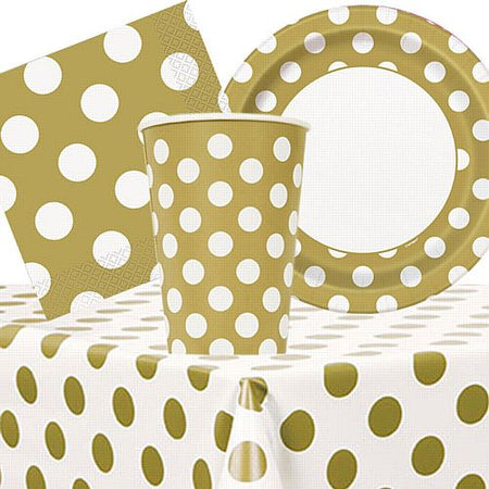 Click to view product details and reviews for Gold Dots Tableware Party Pack For 8.