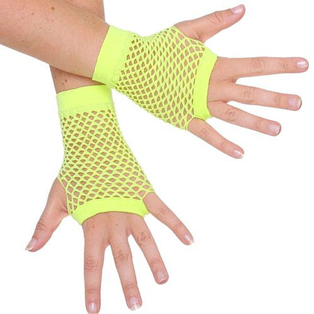 yellow fingerless gloves