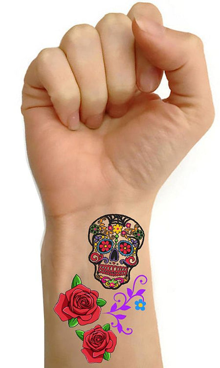 Day Of The Dead Tattoos Sheet Of 16