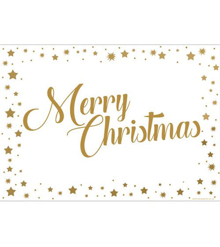 Click to view product details and reviews for Gold Stars Merry Christmas Poster A3.