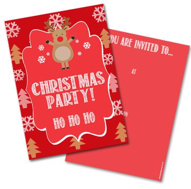 Rudolph Merry Christmas Invites Pack Of 8