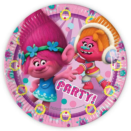 Trolls Party Paper Plates Pack Of 8