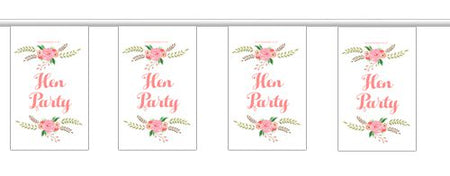 Boho Flowers Hen Party Small Flag Bunting 24m