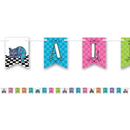 Click to view product details and reviews for Alice In Wonderland Were All Mad Here Card Bunting 366m.