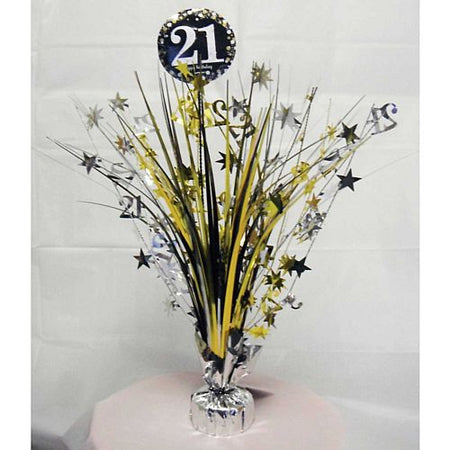 Click to view product details and reviews for Gold Sparkling Celebration 21st Centrepiece Sprays 33cm.