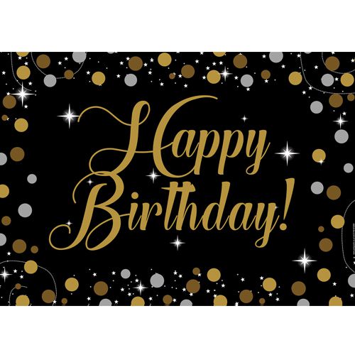 Birthday Sparkle Gold Happy Birthday Poster - A3 – Party Packs