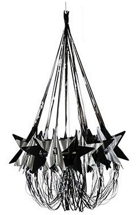 Click to view product details and reviews for Black And Silver Star Chandelier 89cm.