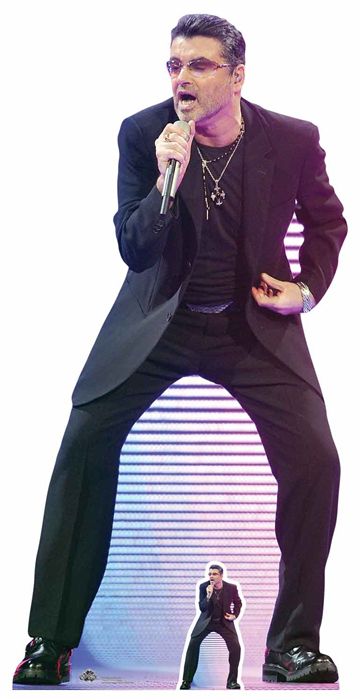 Click to view product details and reviews for George Michael Singing Cardboard Cutout 172m.