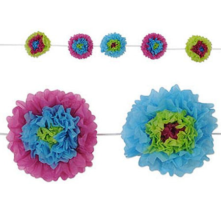 Click to view product details and reviews for Multi Colour Tissue Flower Garland 24m.