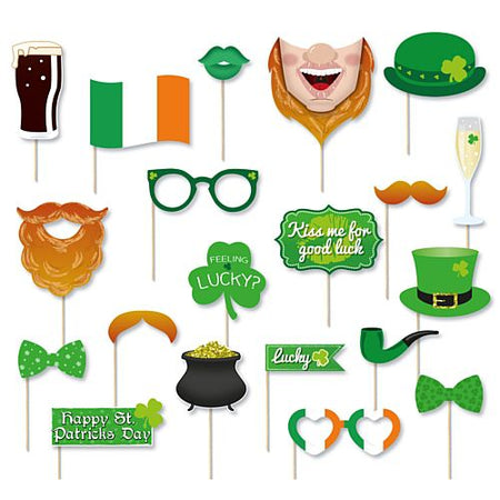 Irish St Patricks Photo Booth Props Pack Of 20