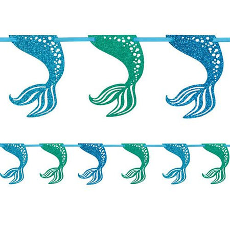 Click to view product details and reviews for Mermaid Tail Glitter Garland 27m.