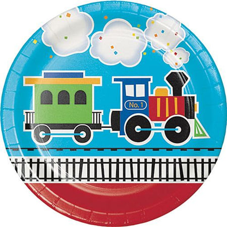 Toy Train Plates 23cm Pack Of 8