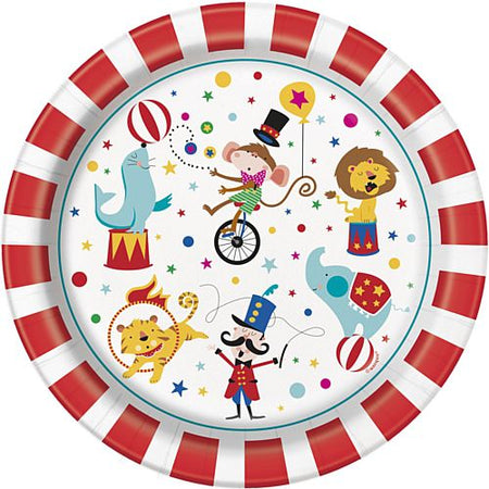 Circus Carnival Plates 23cm Pack Of 8