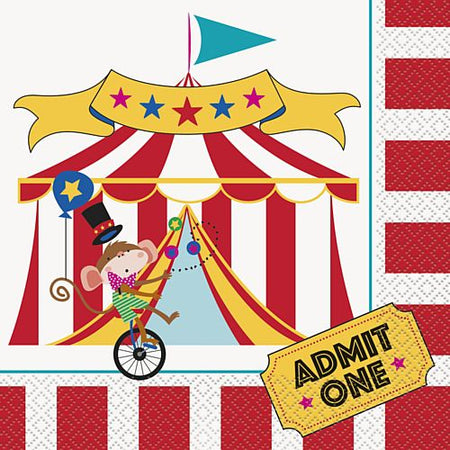 Circus Carnival Napkins Pack Of 16