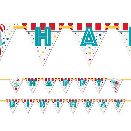 Circus Carnival Happy Birthday Flag Bunting