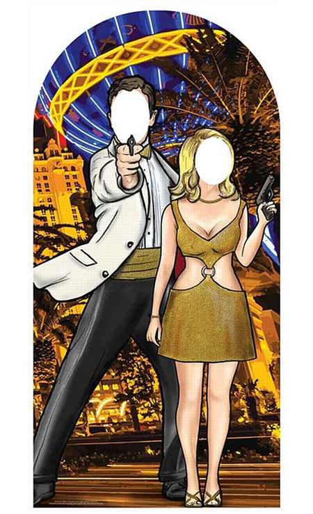 Black And Gold Secret Agent Stand In Cardboard Cutout 193m