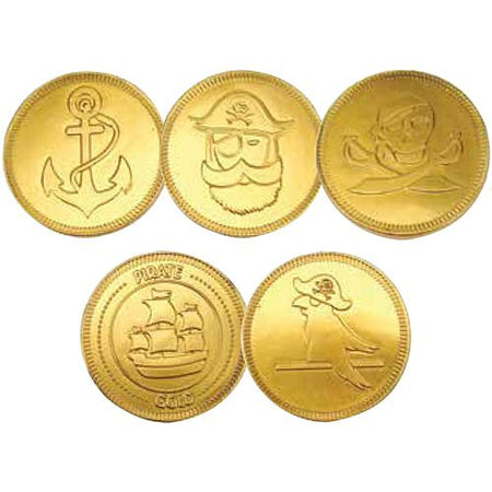 Pirate Chocolate Coin Assorted Designs 38cm Each