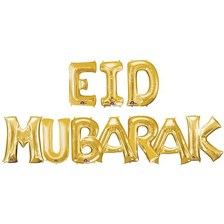 Eid Mubarak Gold Foil Letter Balloon Pack 40cm