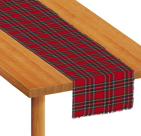 Click to view product details and reviews for Red Tartan Fabric Table Runner 15m.