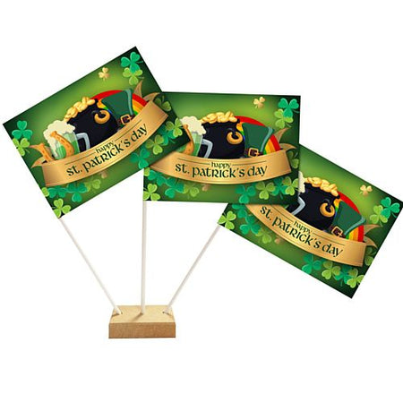 St Patricks Day Table Flags 6 On 10 Pole