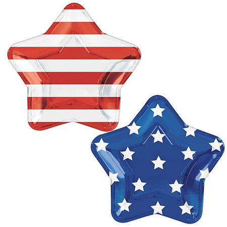 Click to view product details and reviews for American Stars And Stripes Large Shaped Foil Plates 27cm Pack Of 10.