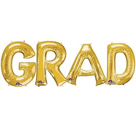 Click to view product details and reviews for Grad Gold Foil Letter Balloon Pack 40cm.