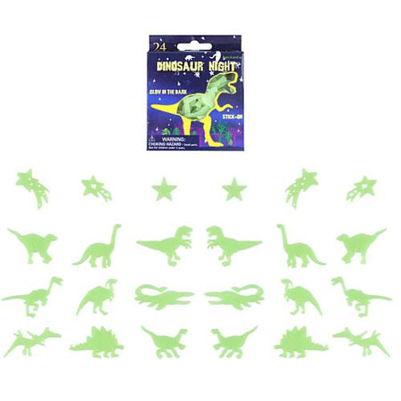 Glow In The Dark Dinosaur Stickers Pack Of 24 65 Cm