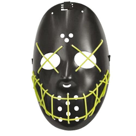 Click to view product details and reviews for Black And Green Glow In The Dark Mask.