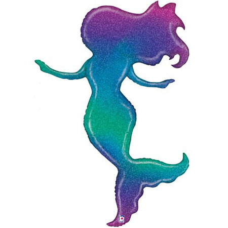 Glitter Mermaid Shape Holographic Foil Balloon 52