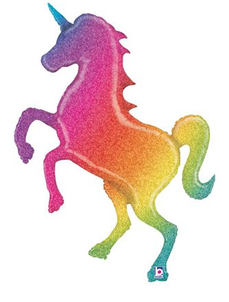 Click to view product details and reviews for Glitter Rainbow Unicorn Holographic Foil Balloon 54.