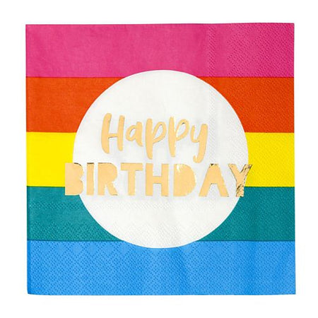 Click to view product details and reviews for Rainbow Gold Foil Happy Birthday Napkins Pack Of 16.