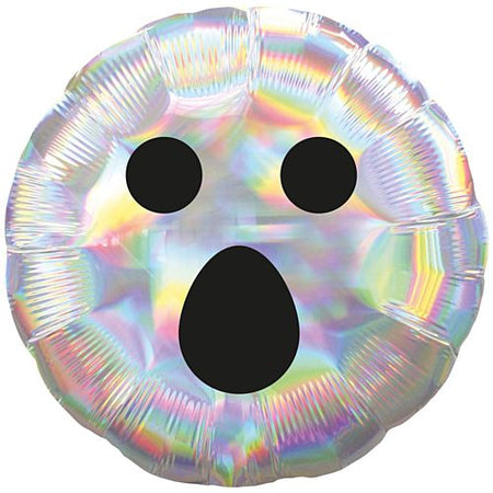 Click to view product details and reviews for Halloween Ghost Face Iridescent Round Foil Balloon 18.