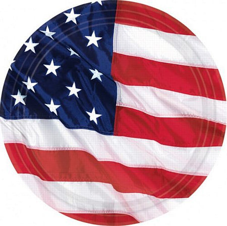 American Flag Flying Colours Plates Pack Of 8