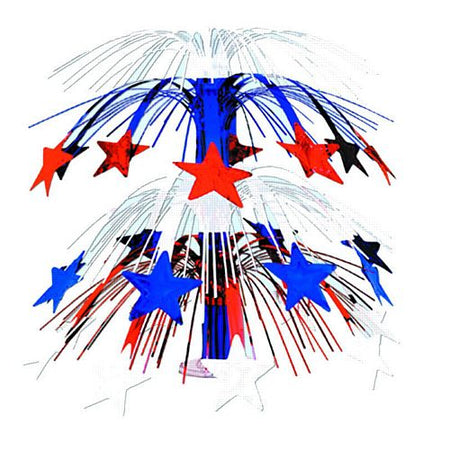 Red White And Blue Star Cascade Centrepiece 46cm