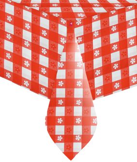 Click to view product details and reviews for Red Gingham Plastic Tablecloth.
