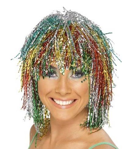 Click to view product details and reviews for Multicoloured Tinsel Wig.