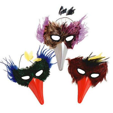 Click to view product details and reviews for Assorted Bird With Beak Feather Mask.