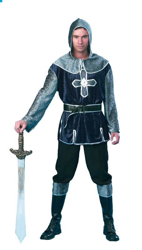 Dark Blue & Silver Medieval Knight Costume – Party Packs