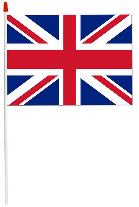 British Union Jack Pvc Hand Waving Flag Each 28cm X 18cm